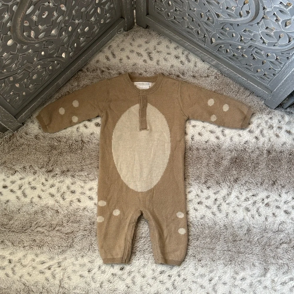 Pottery Barn Kids reindeer bodysuit baby 3-6 months Christmas holiday party